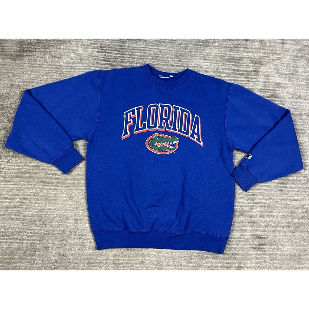 Champion Florida Gators Sweatshirt Mens Medium Blue Long Sleeve Graphic Print‎